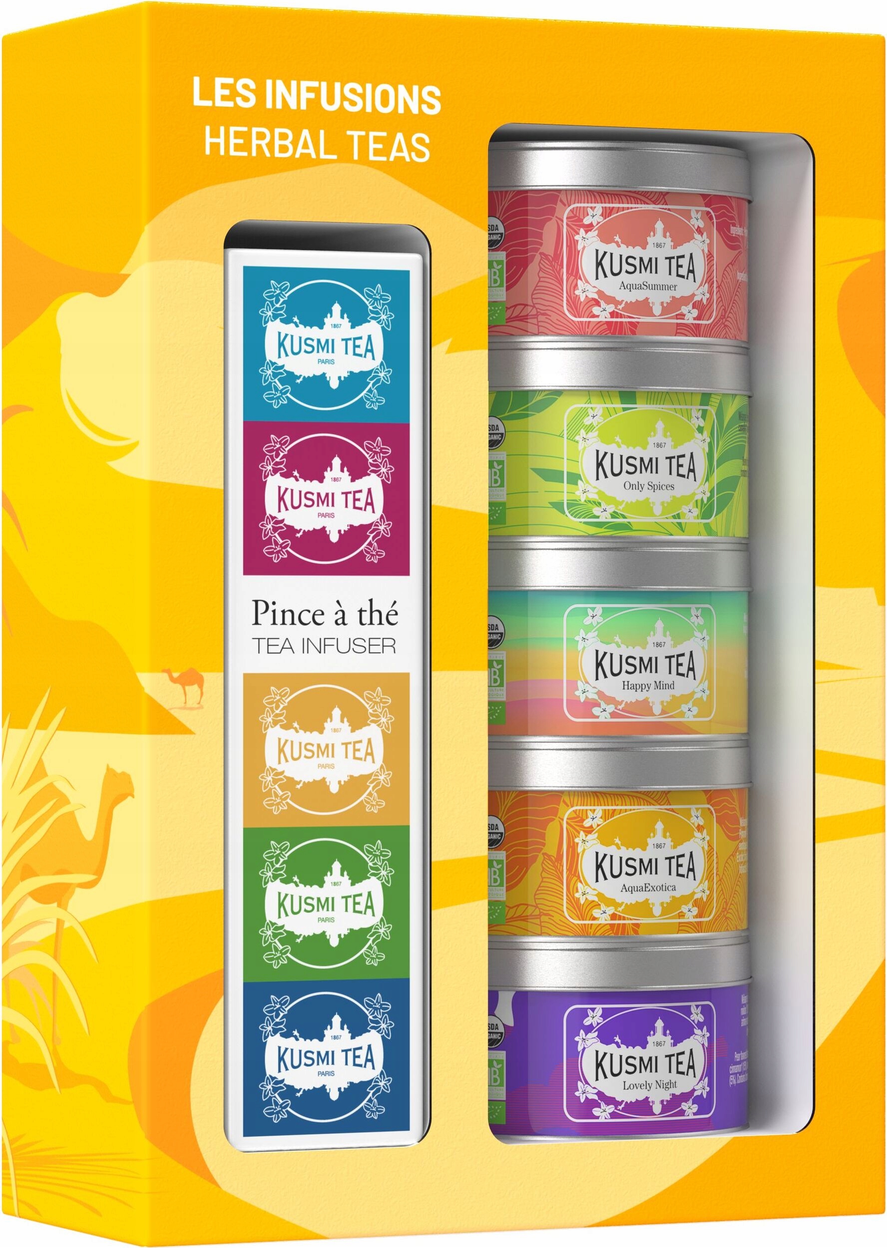 Zestaw Prezentowy Infuzji Bio Kusmi Tea The Herbal Teas z Zaparzaczem