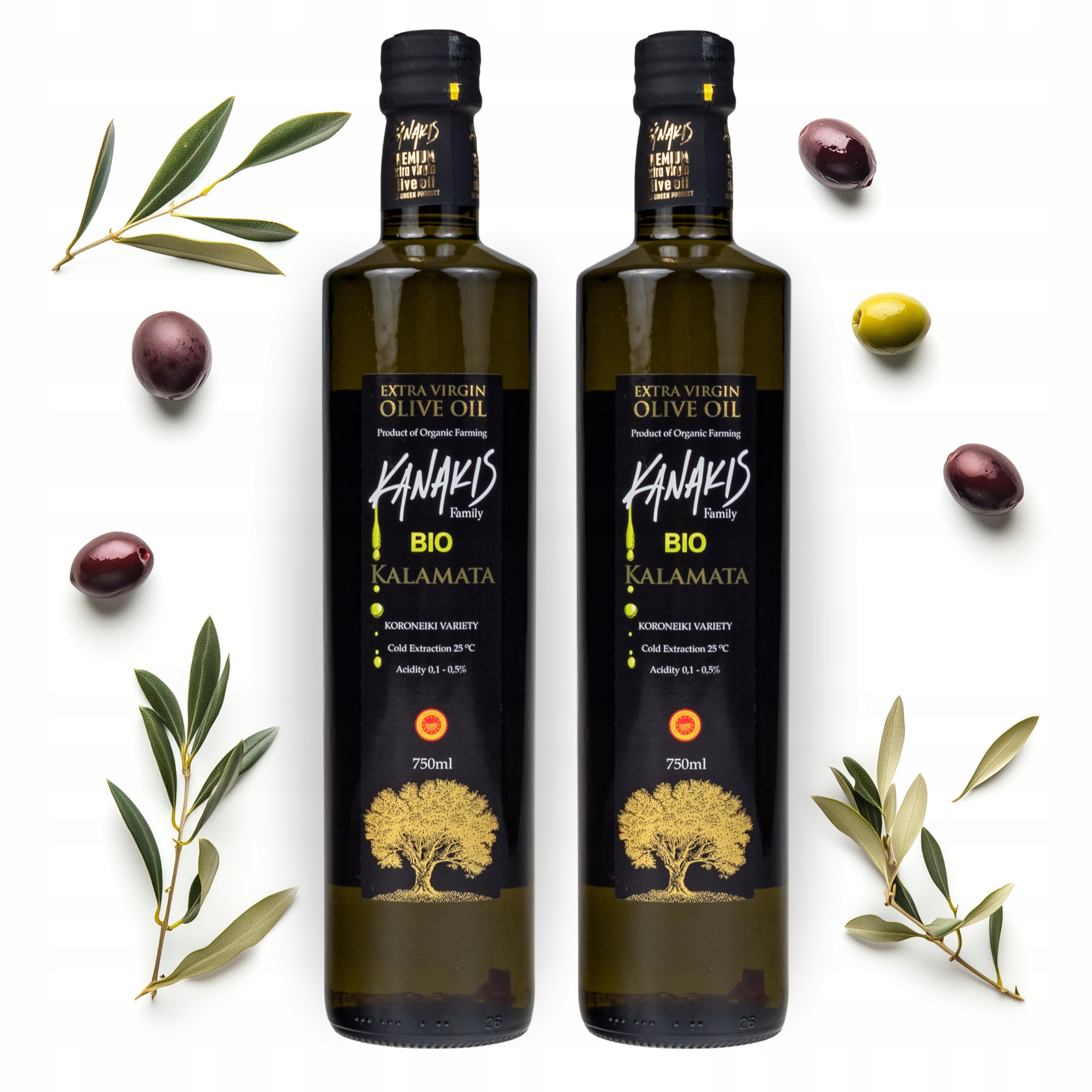 Levně Extra panenský olivový olej Grecka Bio Ekologický, Nízká kyselost 2x 0,75 l