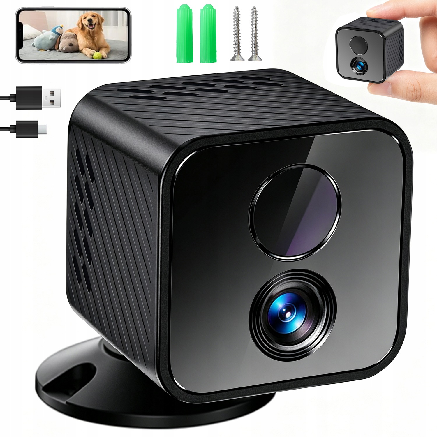 Mini Ip Kamera 1080P Wifi Full Hd Široký Úhel Noční Vidění Odposlech Domova