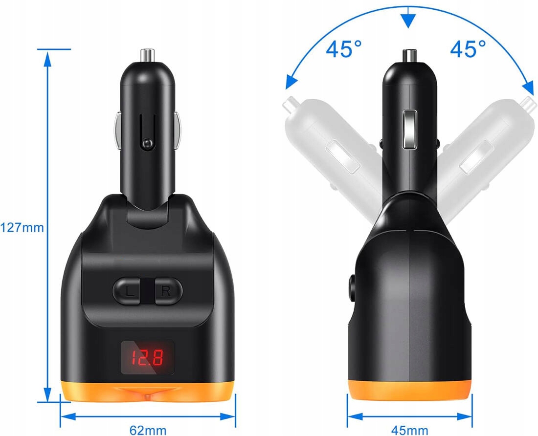 ROZDZIELACZ ROZGAŁĘŹNIK GNIAZDA ZAPALNICZKI 12-24V 2xUSB PD USB-C ŁADOWARKA Producent inny