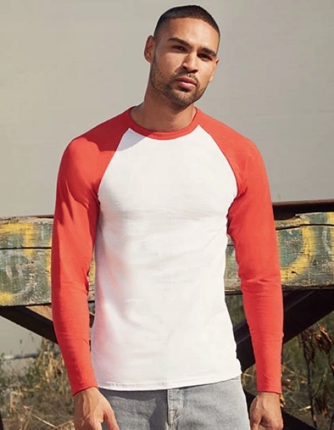 Koszulka z długim rękawem FRUIT Biały/Czarny 3XL Model longsleeve meskie