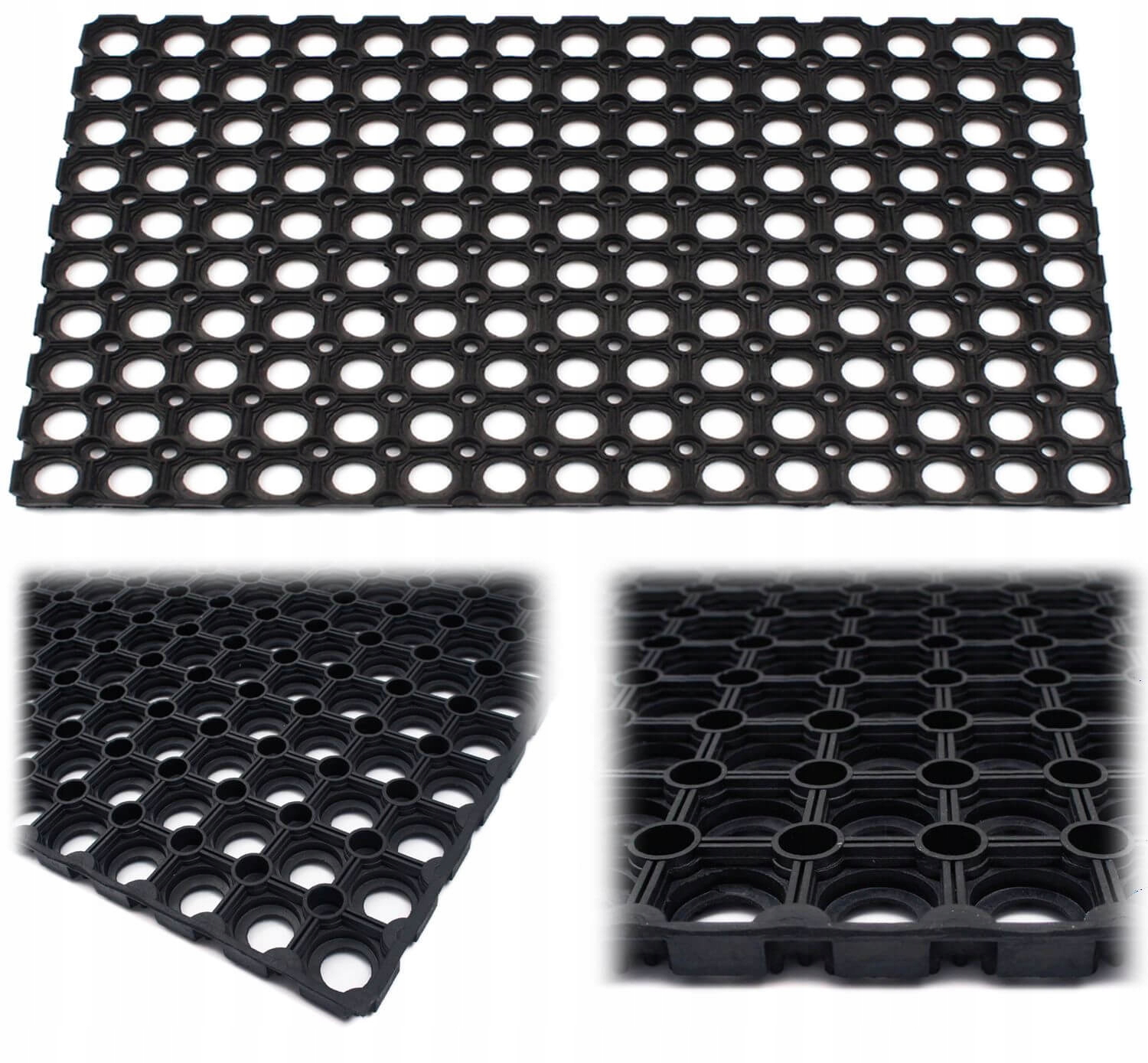 Gumová Prolamovaná Rohožka Pod Vnější Vnitřní Dveře, Silná, 80X120