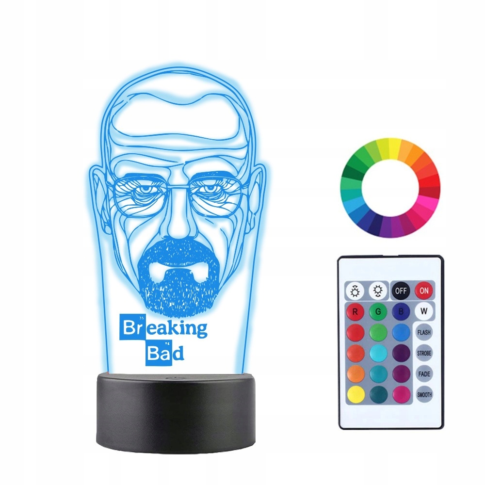 Lampka Nocna 3D LED BREAKING BAD Imię Prezent