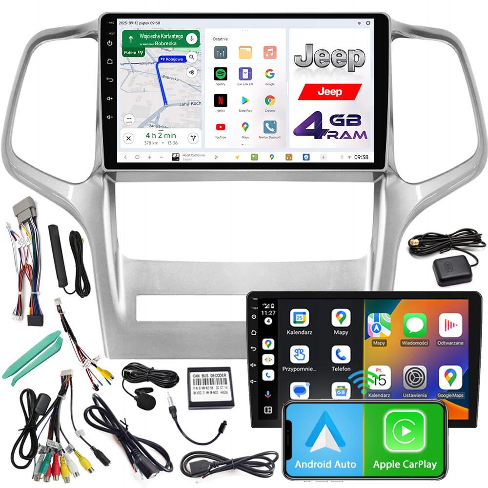 Autorádio Ncs D9 Jeep Grand Cherokee 2010-2013 Android 4GB Lte