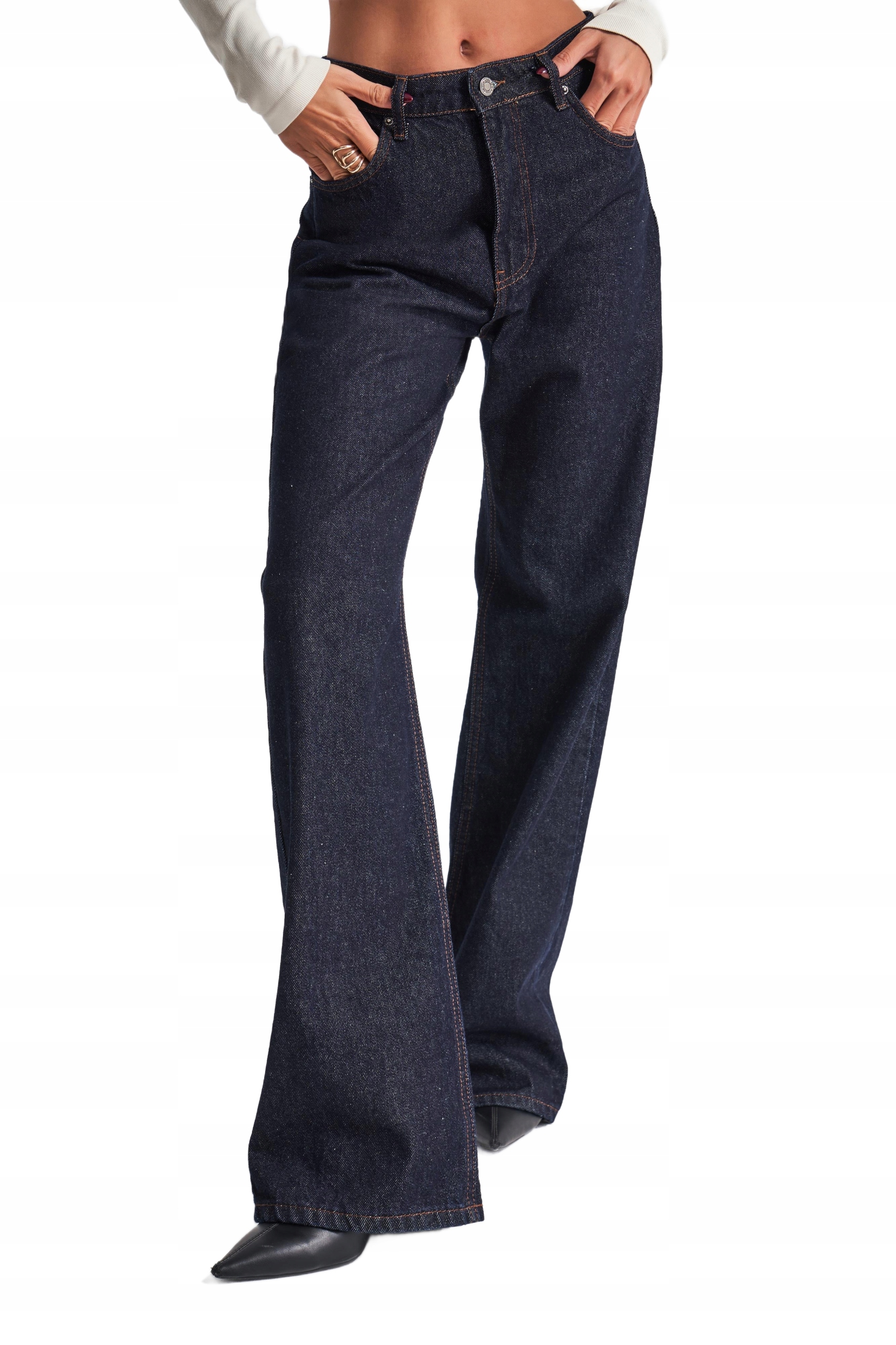It's Basic Džíny Mom Jeans S Vysokým Pasem Bavlna Tmavě Modré 36 Opa