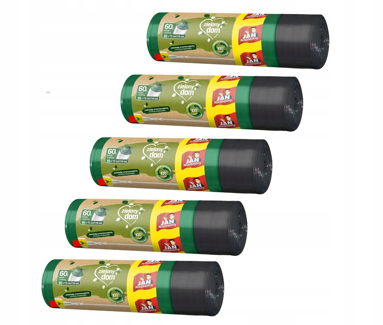 

Jan Niezbędny Worki Na Śmieci 60LX50 Zielony Dom