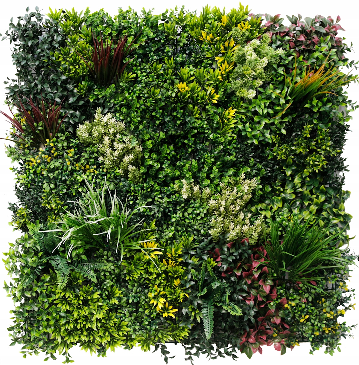 Umělá zelená stěna Vertikální zahrada Těžko hořlavá s atestem 100 x 100 cm