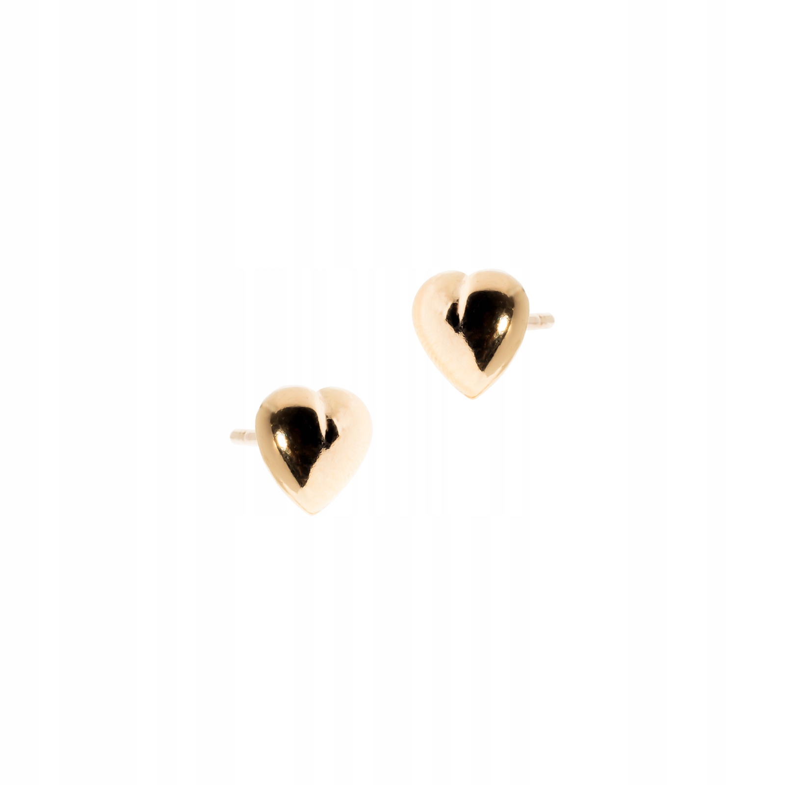 Zlaté náušnice 585 Hladká srdce 6 mm Svaté Přijímání