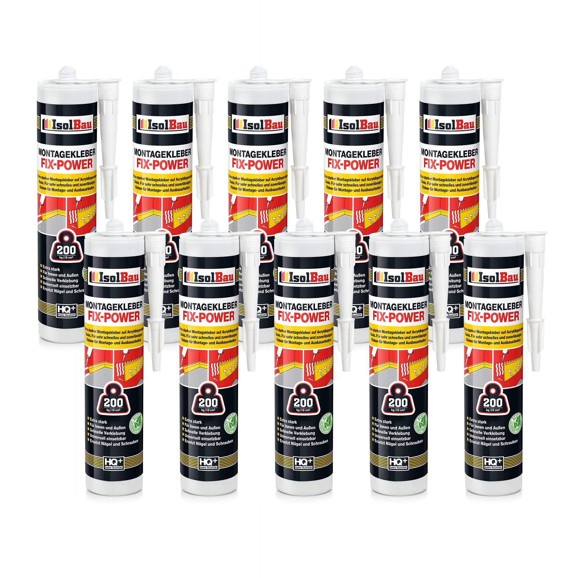 Montážní lepidlo Fix-Power Německé Univerzální 10 x 300 ml Silné 200 kg/10 cm