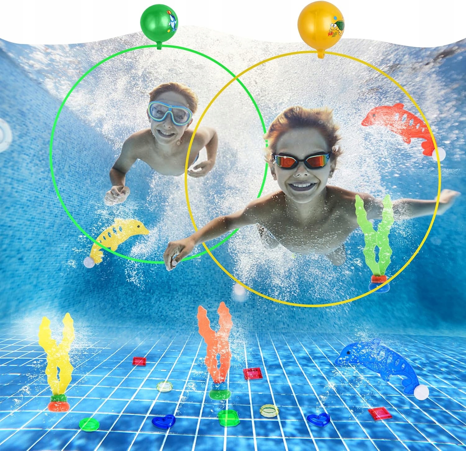 Zabawki do Basenu Wody Zestaw do Nurkowania Wyławiania dla Dzieci 20 el. EAN (GTIN) 6721908344
