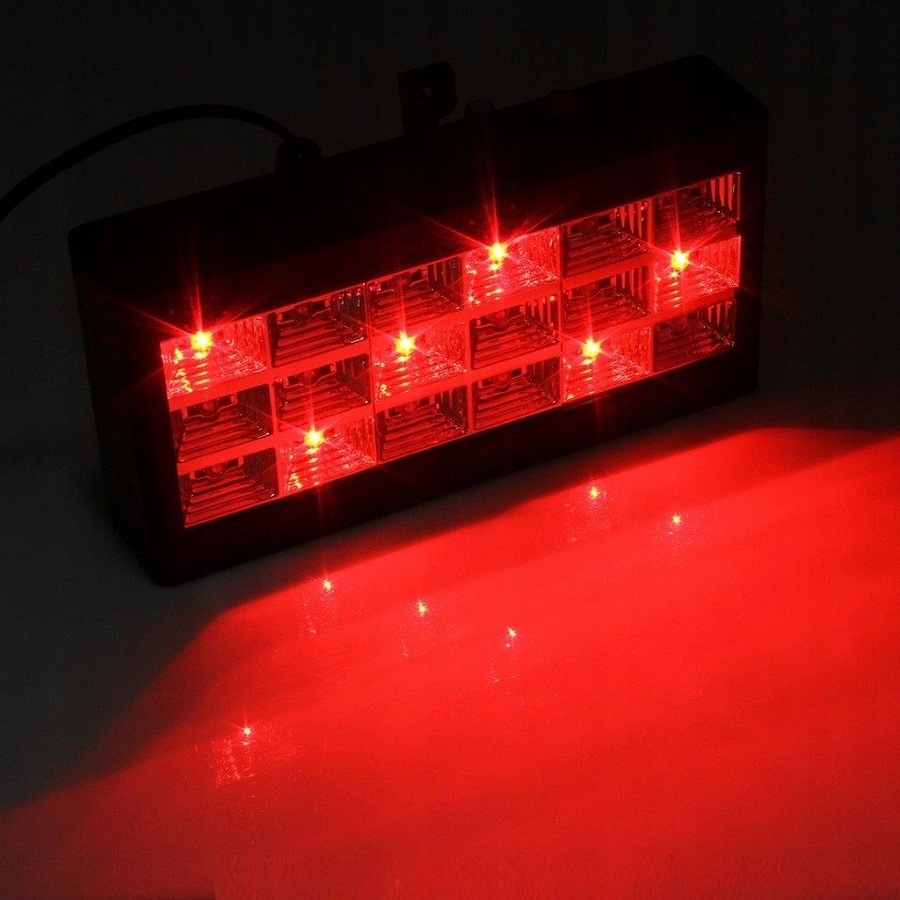 KOLOROFON STROBOSKOP 18 LED DUŻY REFLEKTOR DYSKOTEKOWY CZUJNIK DŹWIĘKU Marka Inna
