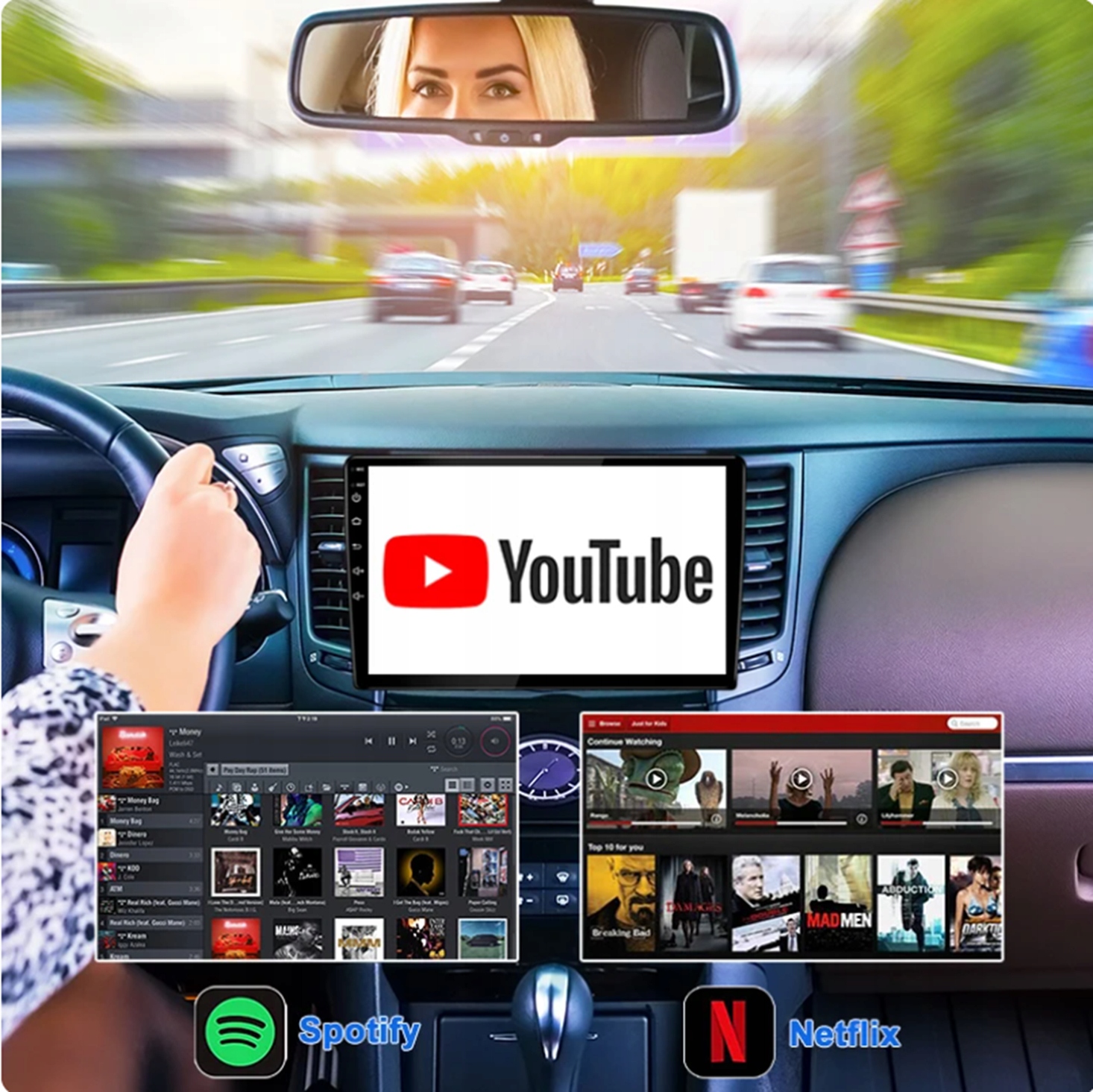 Radio Samochodowe 2DIN 10"Android 2/32GB Bluetooth USB CarPlay AndroidAuto Kod producenta HGM 803