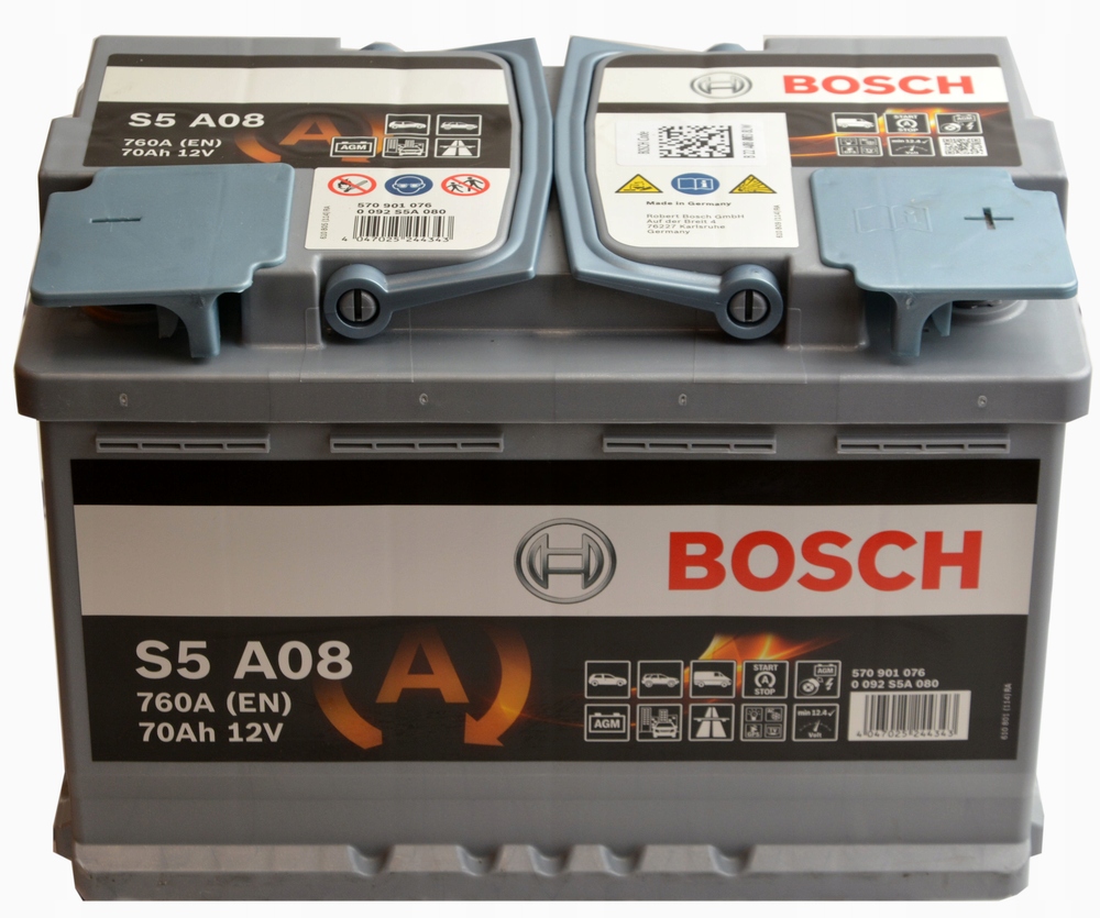 BOSCH START-STOP S5A08 12V 70Ah 760A AGM EAN (GTIN) 4047025244343
