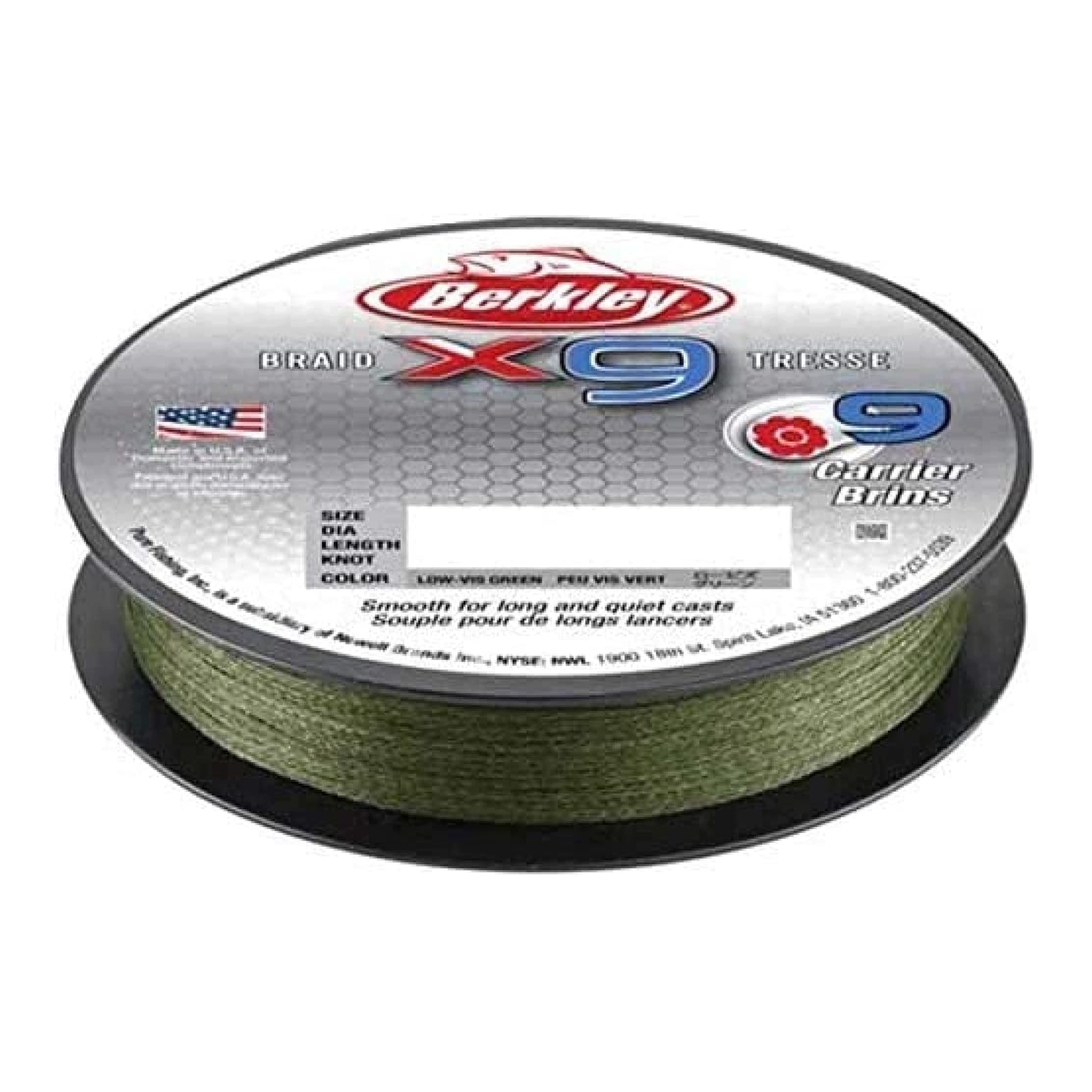 Berkley X9 pleciony sznur wędkarski 150 m 36,3 kg zielony Low-Vis
