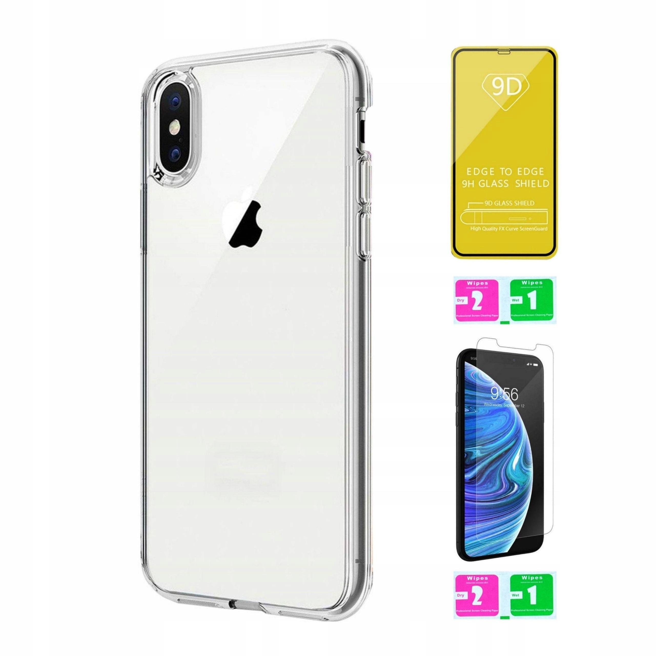 

Etui do iPhone Xs X Przezroczyste 2x Szkło