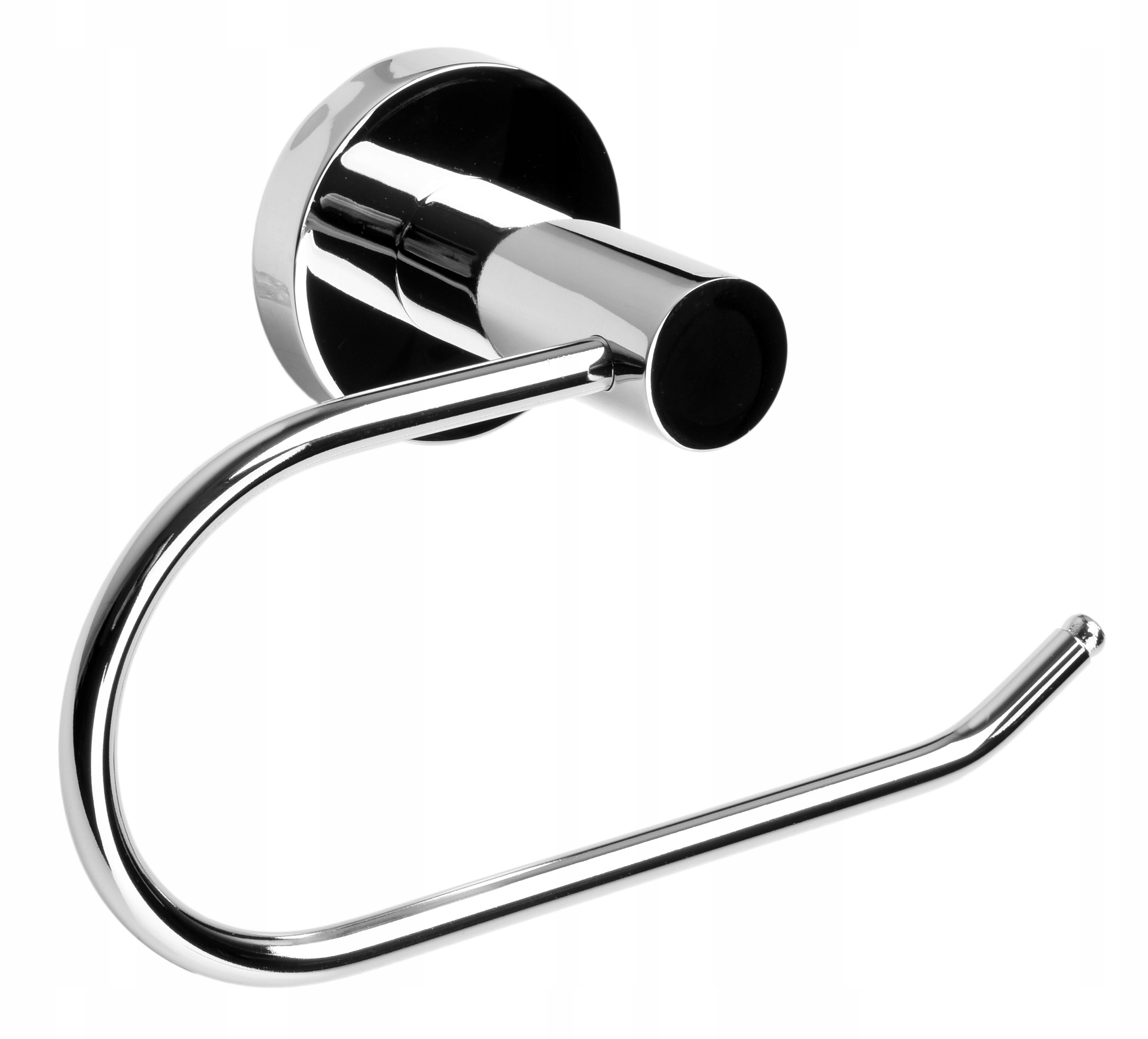 UCHWYT NA PAPIER TOALETOWY ŁAZIENKOWY ŚCIENNY CHROM METALOWY SREBRNY KOŁKI