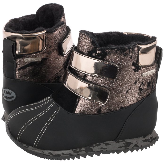 Buty Kozaki Śniegowce Emu Australia Lockyer Metallic Black Czarne