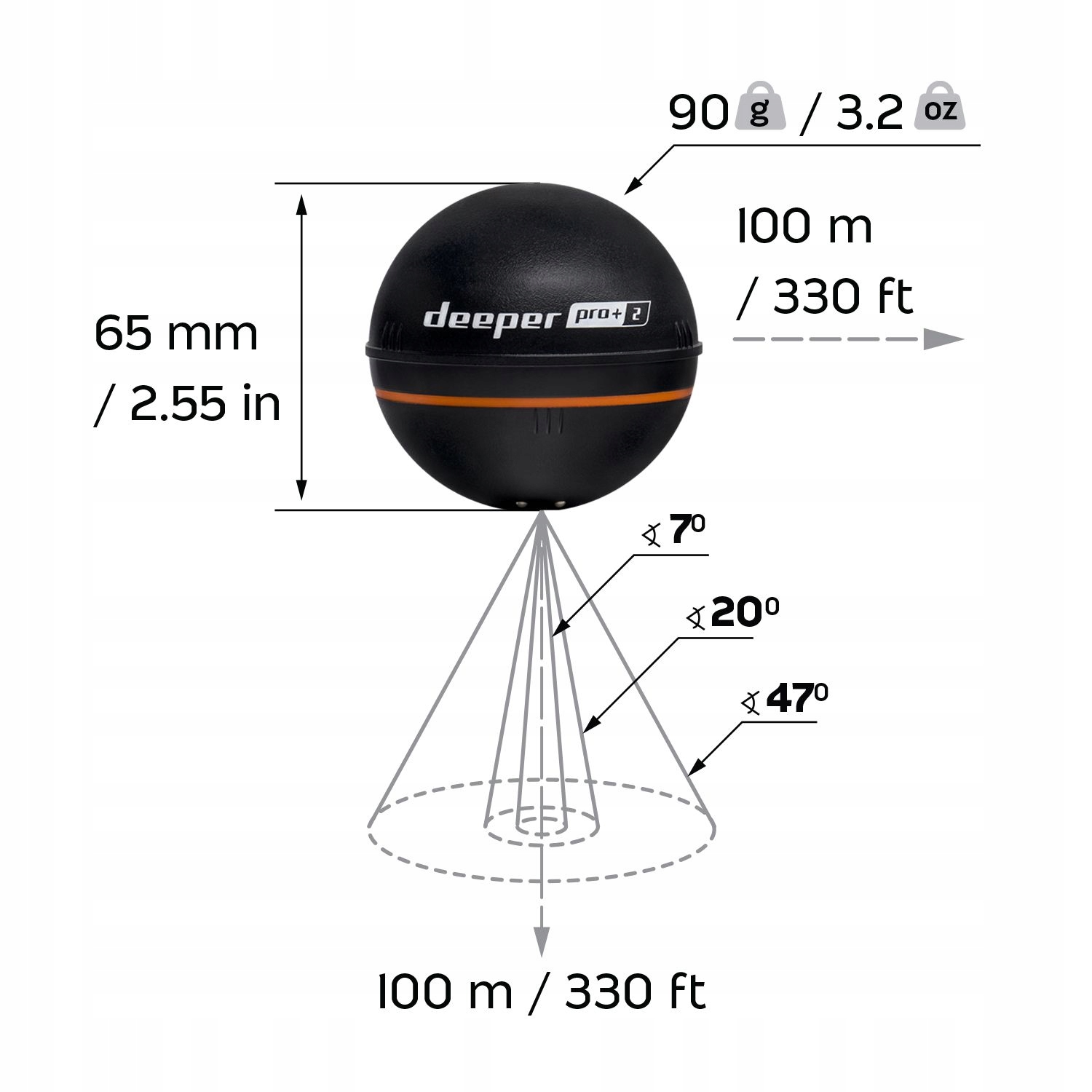 Deeper Smart Sonar PRO+2 Sonar Yes Black