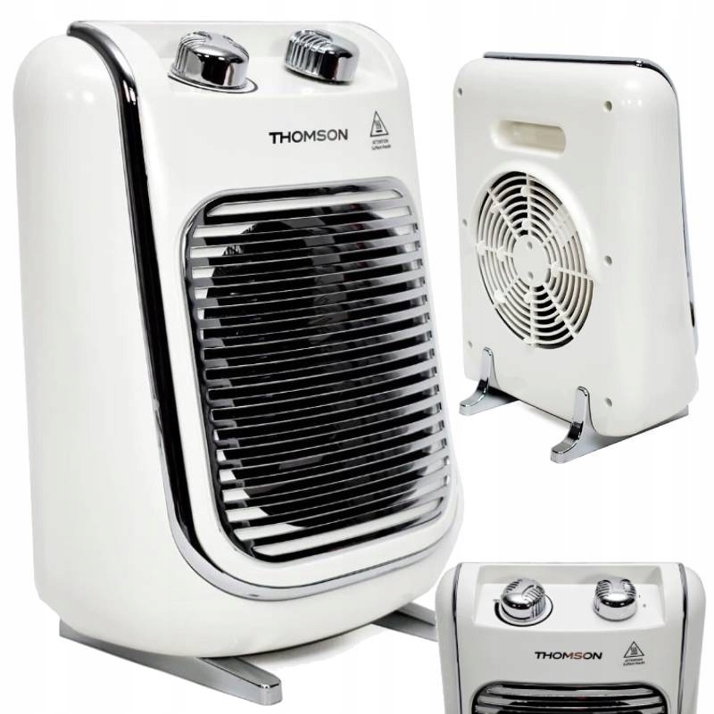 Elektrický ohřívač Thomson 2000W Přenosný termostat Bílý retro farelka