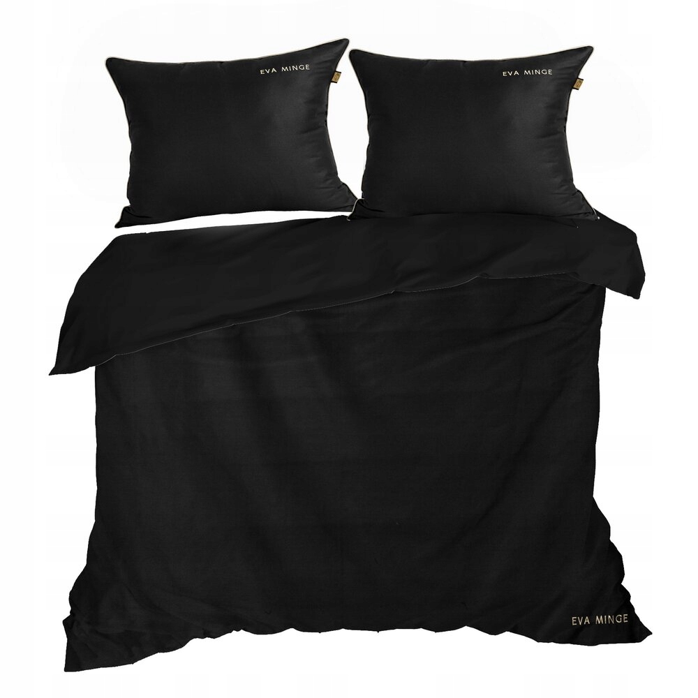 Posteľná Bielizeň Eva 200x220 Eva Minge Eurofirany čierna s vyšívaným logom