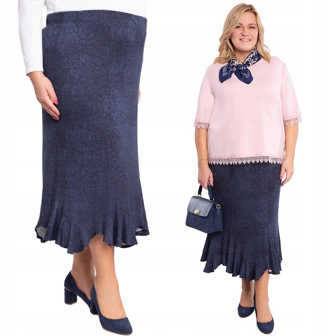 Džínová sukně s volánkem 60/62