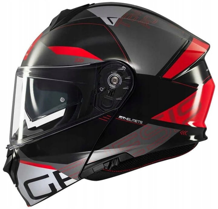 Mt Helmets Genesis Sv Atempo B15 Black Red Grey Motocyklová Prilba S Čeľusťami