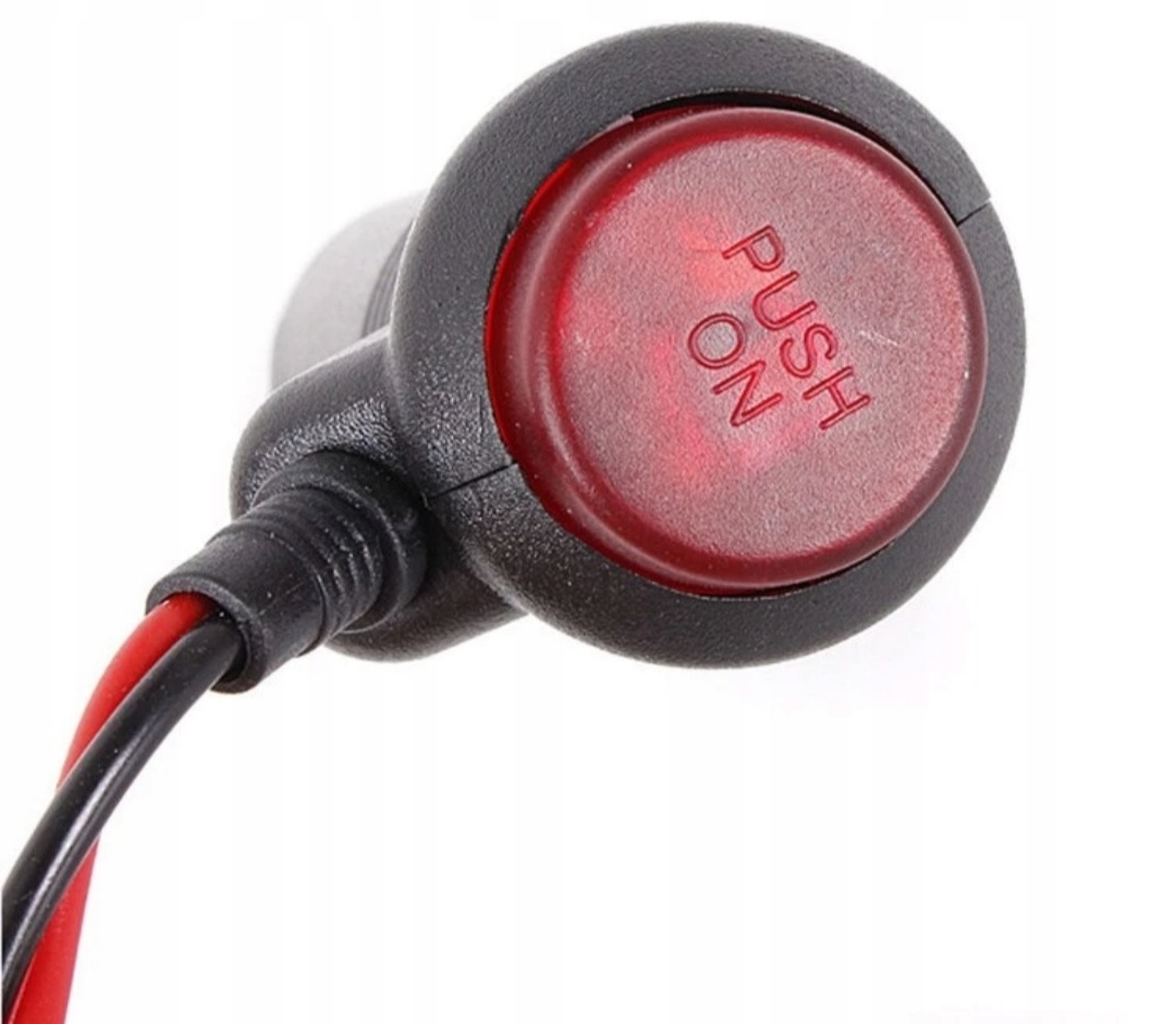 WTYCZKA WTYK GNIAZDA ZAPALNICZKI WYŁĄCZNIK "PUSH ON" PRZEWÓD 2m BEZPIECZNIK Stan opakowania oryginalne