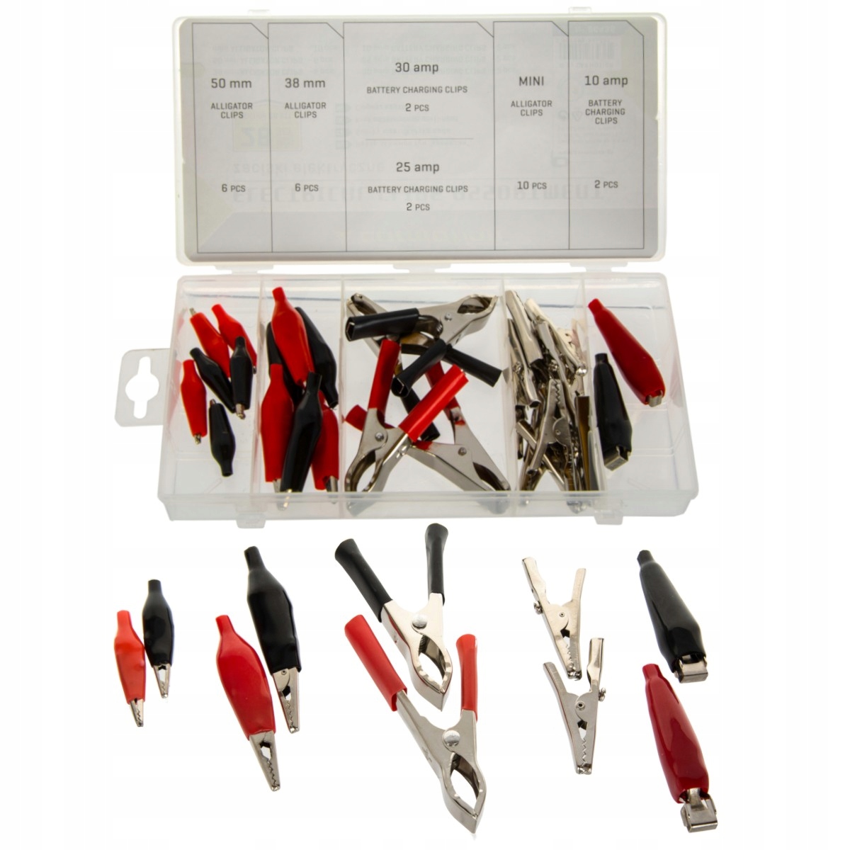 ZESTAW KROKODYLKI KROKODYLKÓW ELEKTRYCZNYCH 28szt