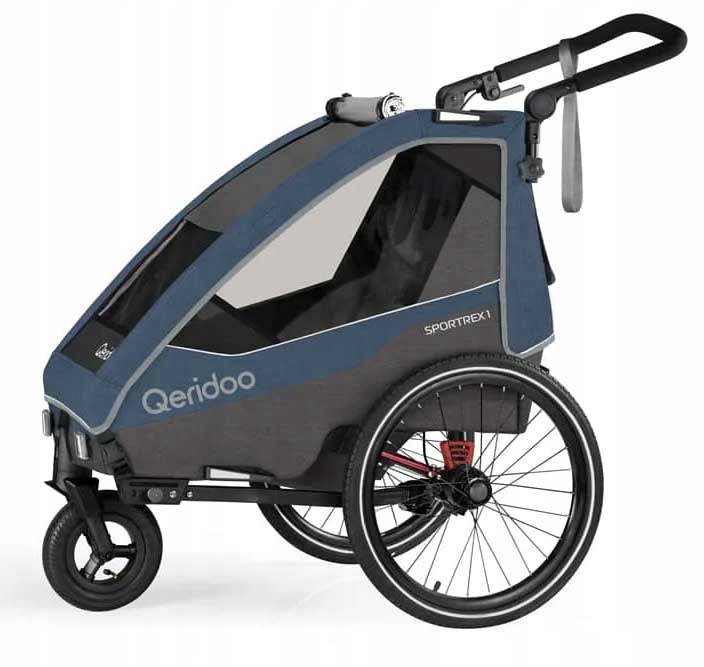 Qeridoo Przyczepka rowerowa Sportrex 1 Jeans Blue