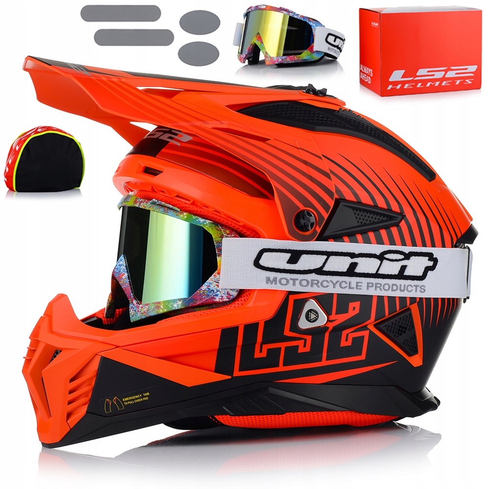Motocyklová Prilba LS2 MX708 Fast II Duck Fluo Ľahká Enduro Cross Atv Okuliare