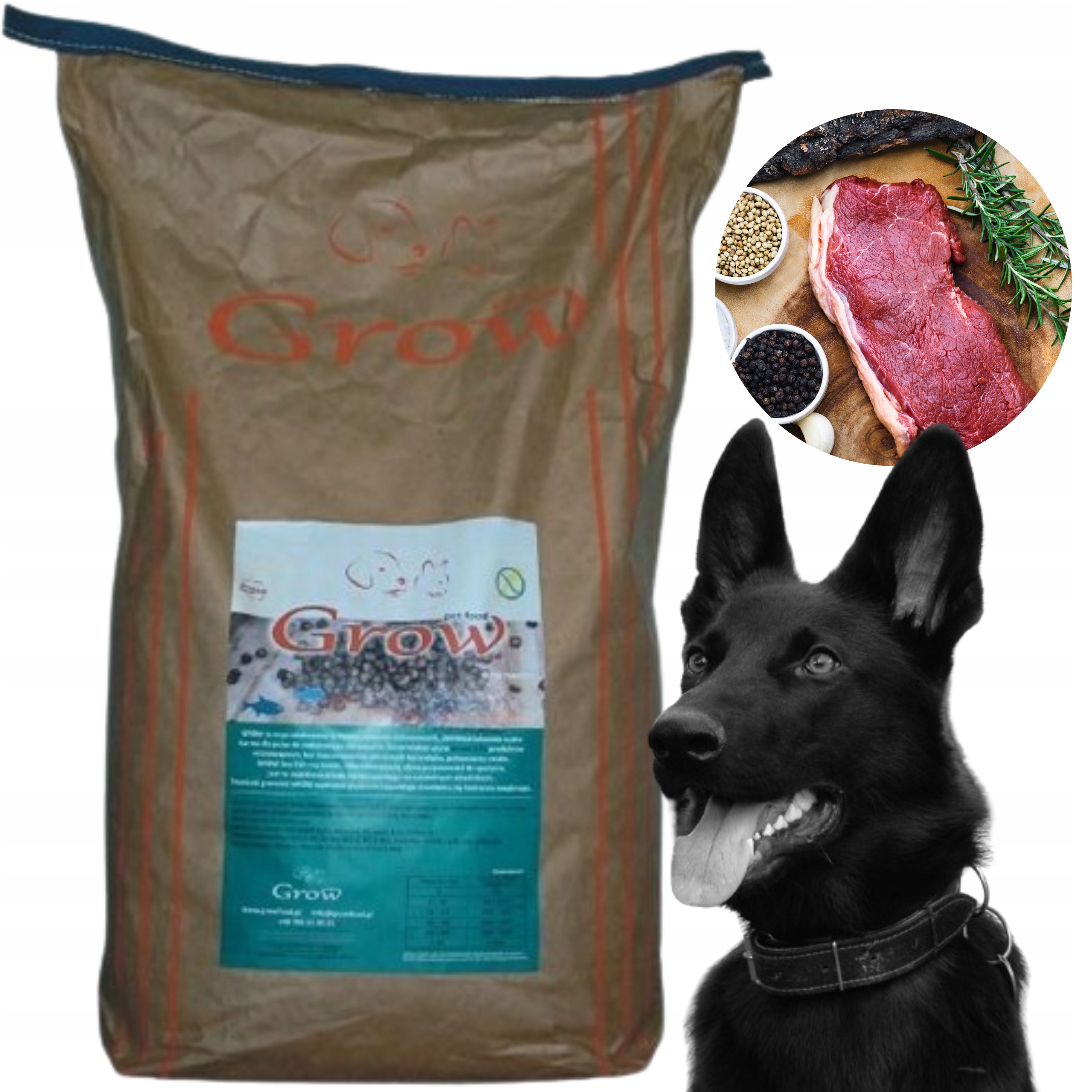 Levně Grow Kachna S Rybou Junior L Hubertus Suché Krmivo Pro Štěňata 14 kg