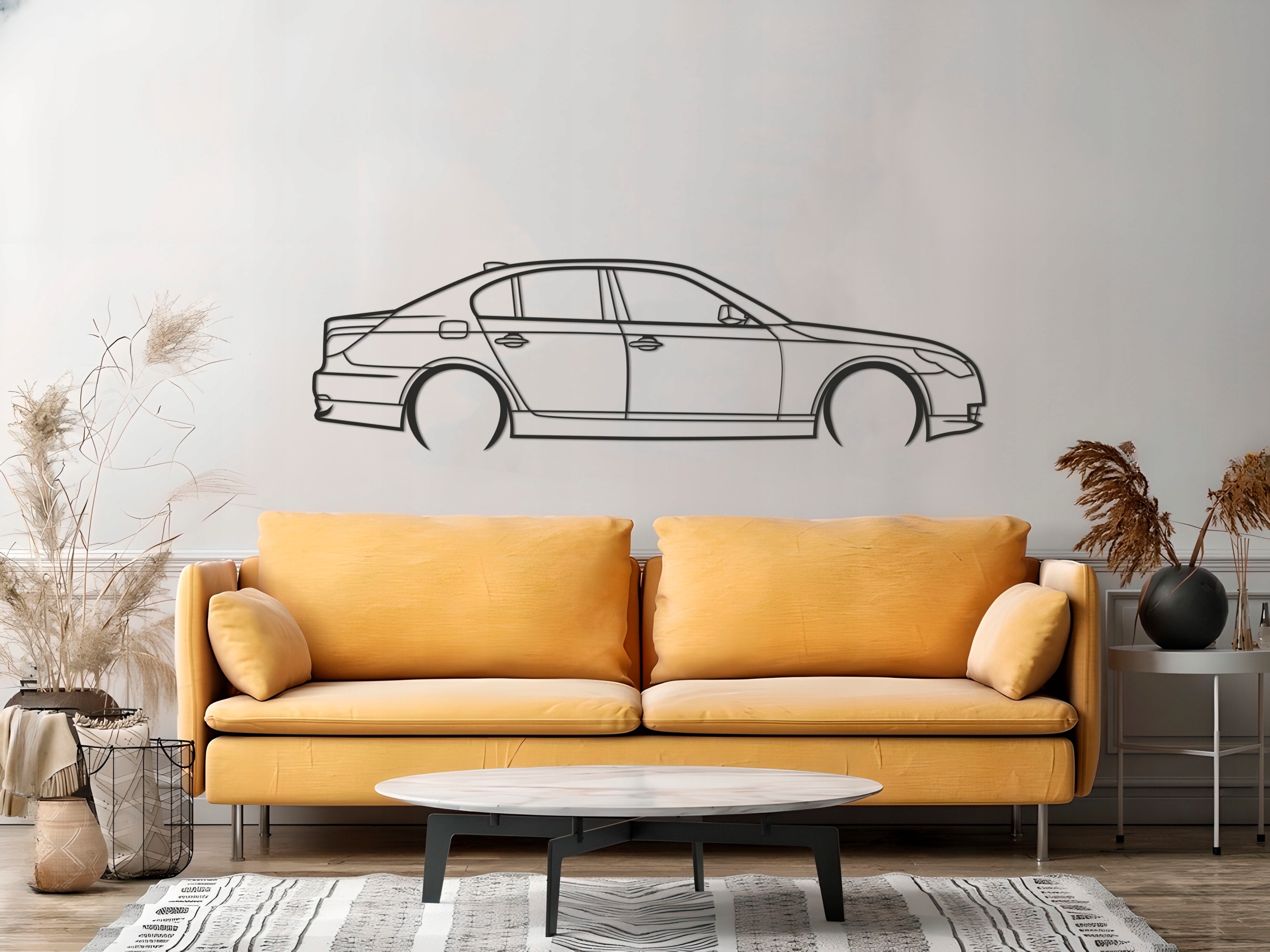 Bmw e60 obraz dřevěný 3D panel 100x28 cm
