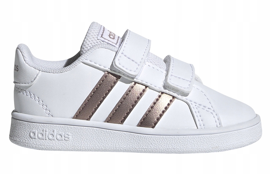 26 BUTY DZIECIĘCE ADIDAS EF0116 BIAŁE ZŁOTE RZEPY