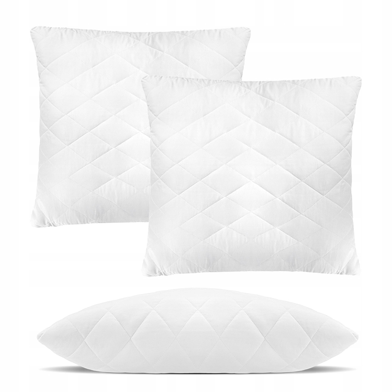 2x Polštář 70x80 Antialergický prošívaná bílý měkký zip Vysoká