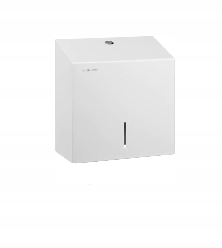 Štvorcový podávač Stella na toaletný papier v úlohe bieleho Mat