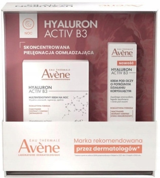 Avene Hyaluron Activ B3 krem na noc 40ml Krem pod oczy 15ml Zestaw