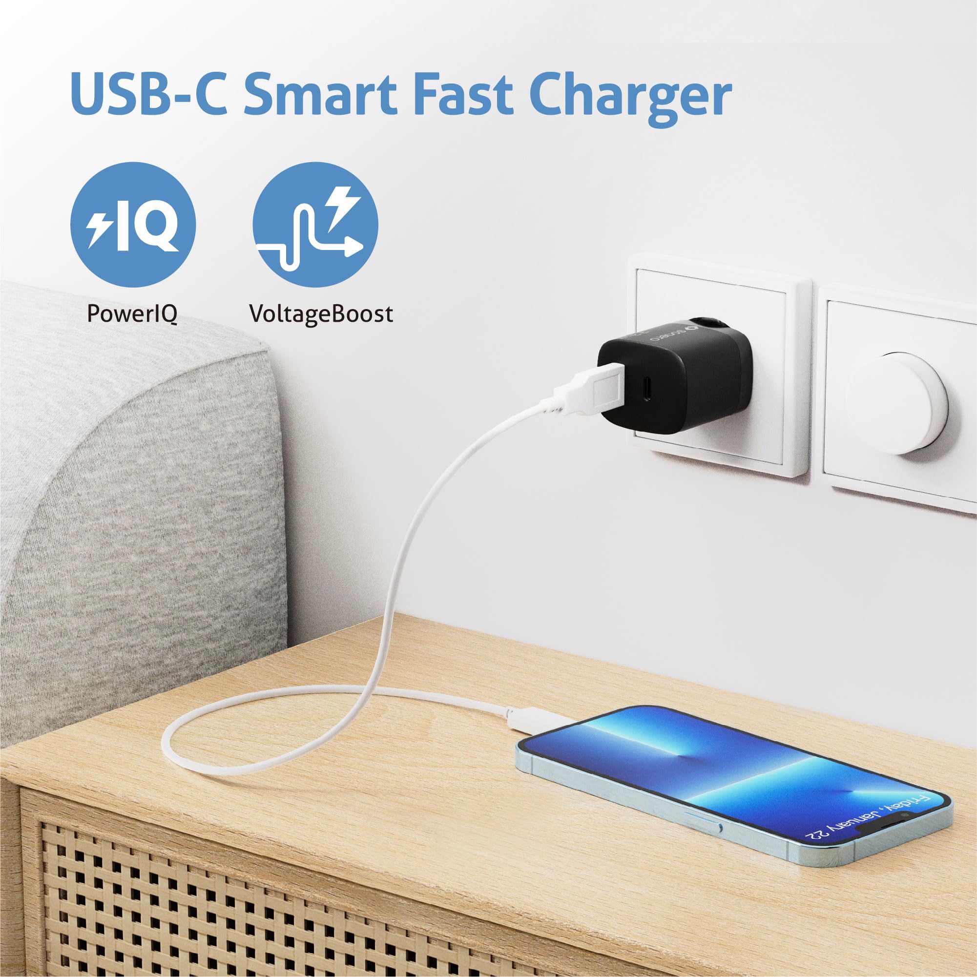 SONERO Ładowarka USB C 33W 2 Porty Szybkie Ładowanie iPhone Samsung Laptop — miniatura 3