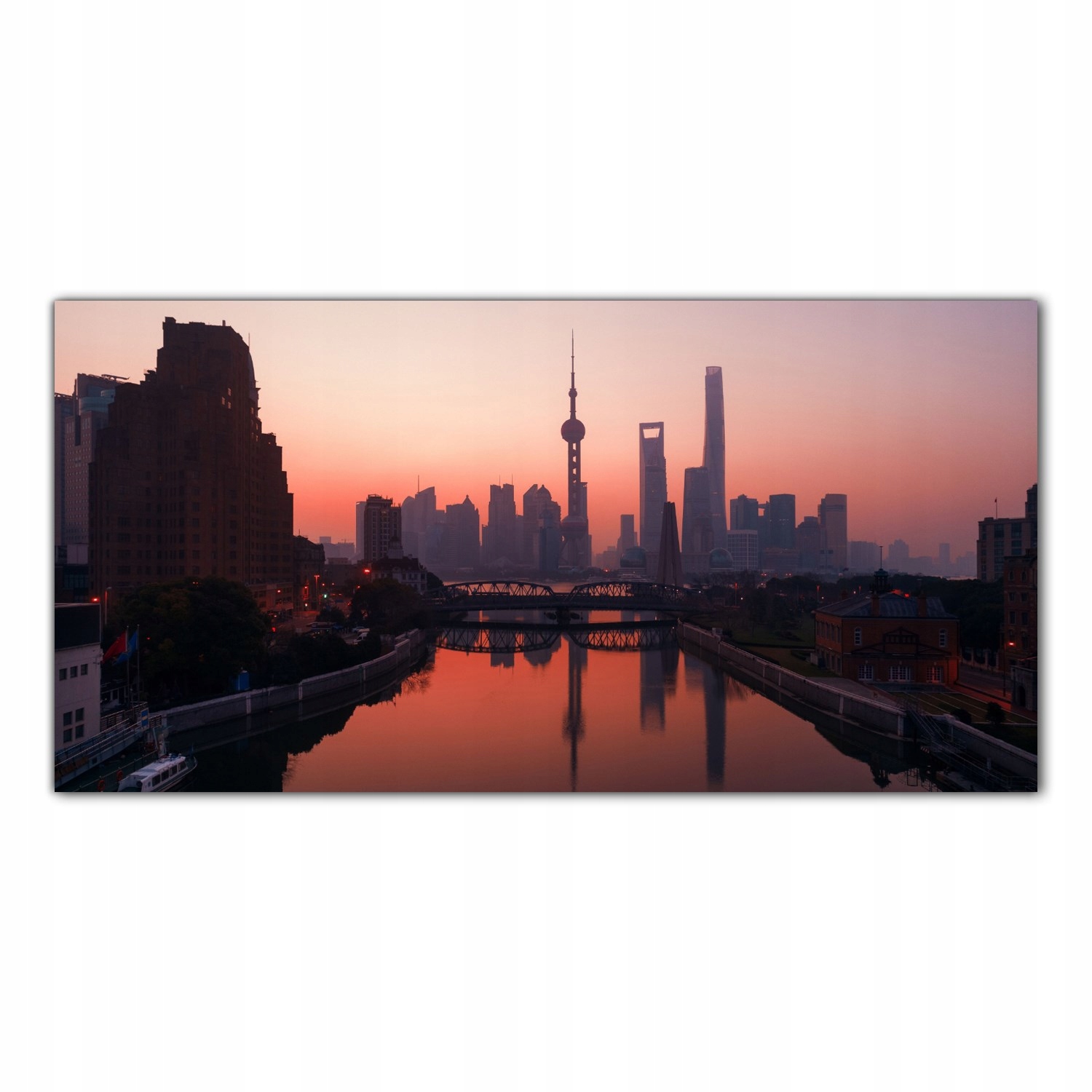 Shanghai Mesto Ázia 100x50 Sklenené panely kuchyňa