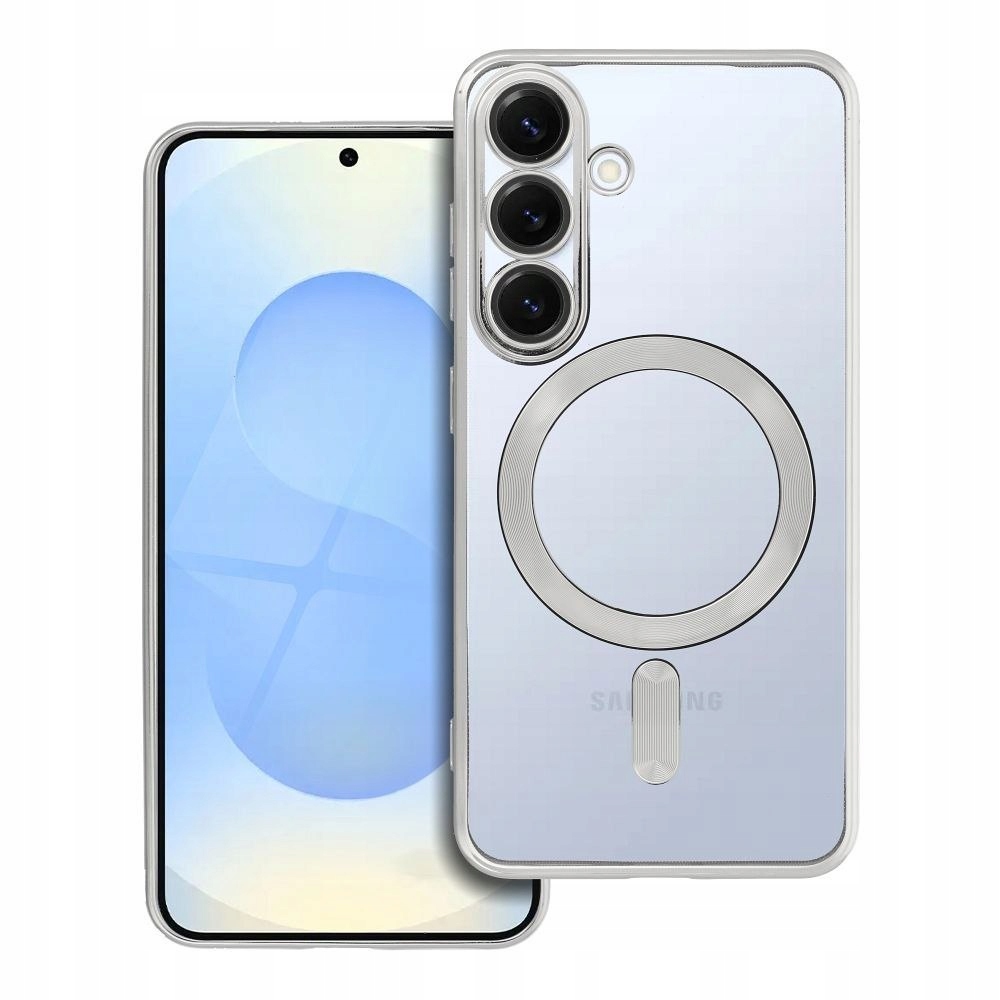 Oem Futerał do Samsung S25 Electro Mag Cover zgodny z MagSafe srebrny