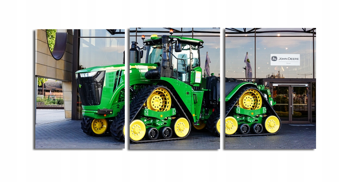 Triptych John Deere traktor, obraz na zeď do domu 40x90 cm