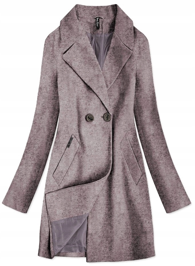 Dámský Dvouřadý Kabát 2721 Hnědý XL (42)