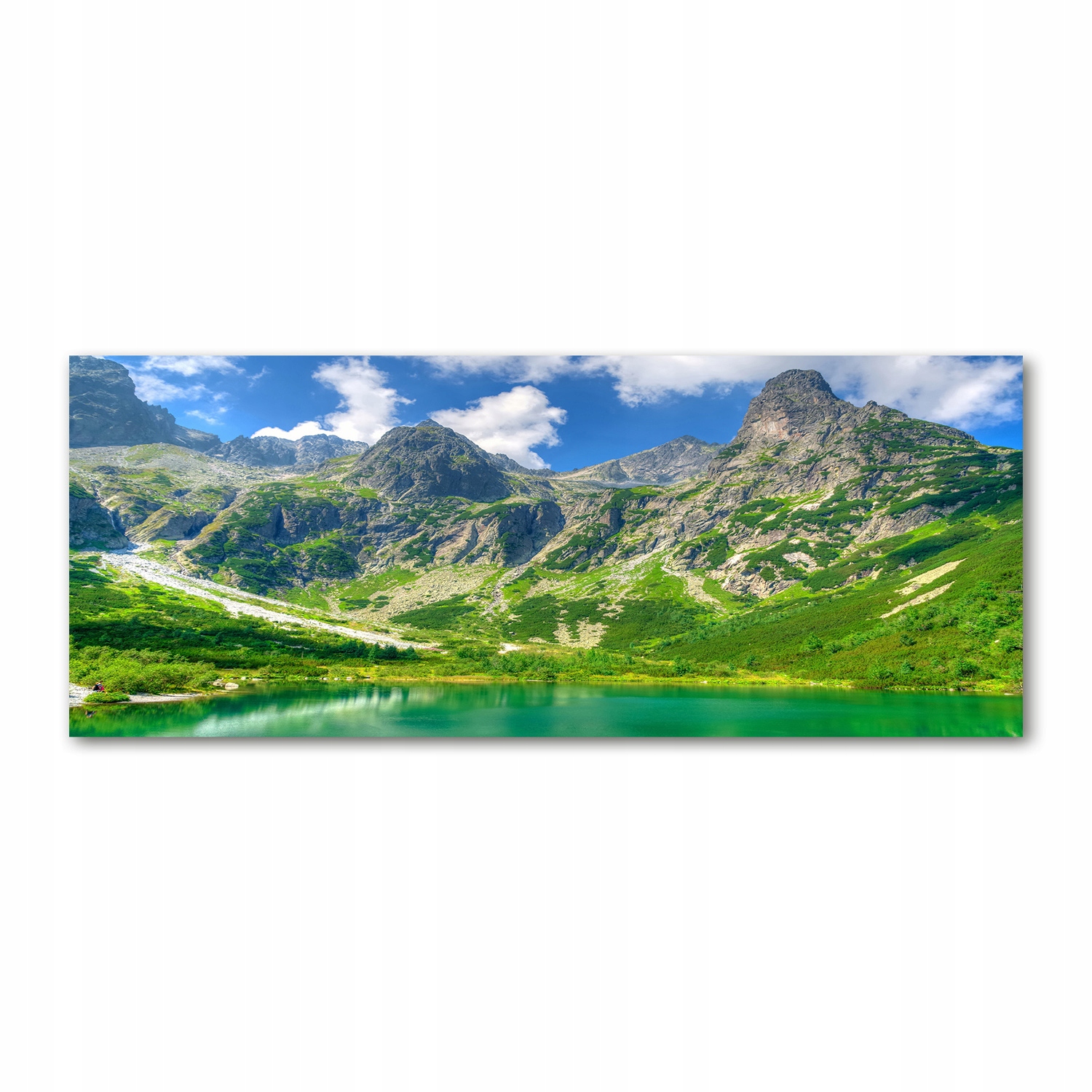 

Foto obraz szkło akryl Jezioro w górach 125x50 cm