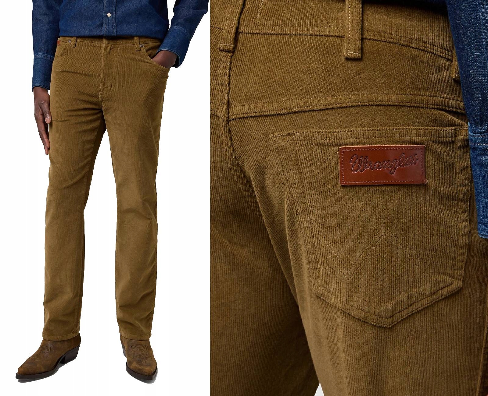 Wrangler Texas Džínové kalhoty hnědé manšestrové 803 Kangaroo W40 L30