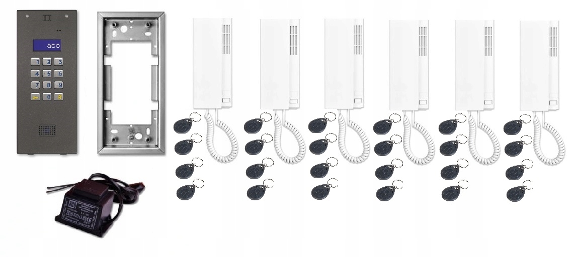 

Domofon Aco CDNP7ACC 6 rodzinny 6 słuchawek rfid