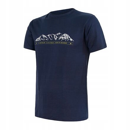 Sensor Merino Active Mountains pánské triko kr.rukáv deep blue velikost M