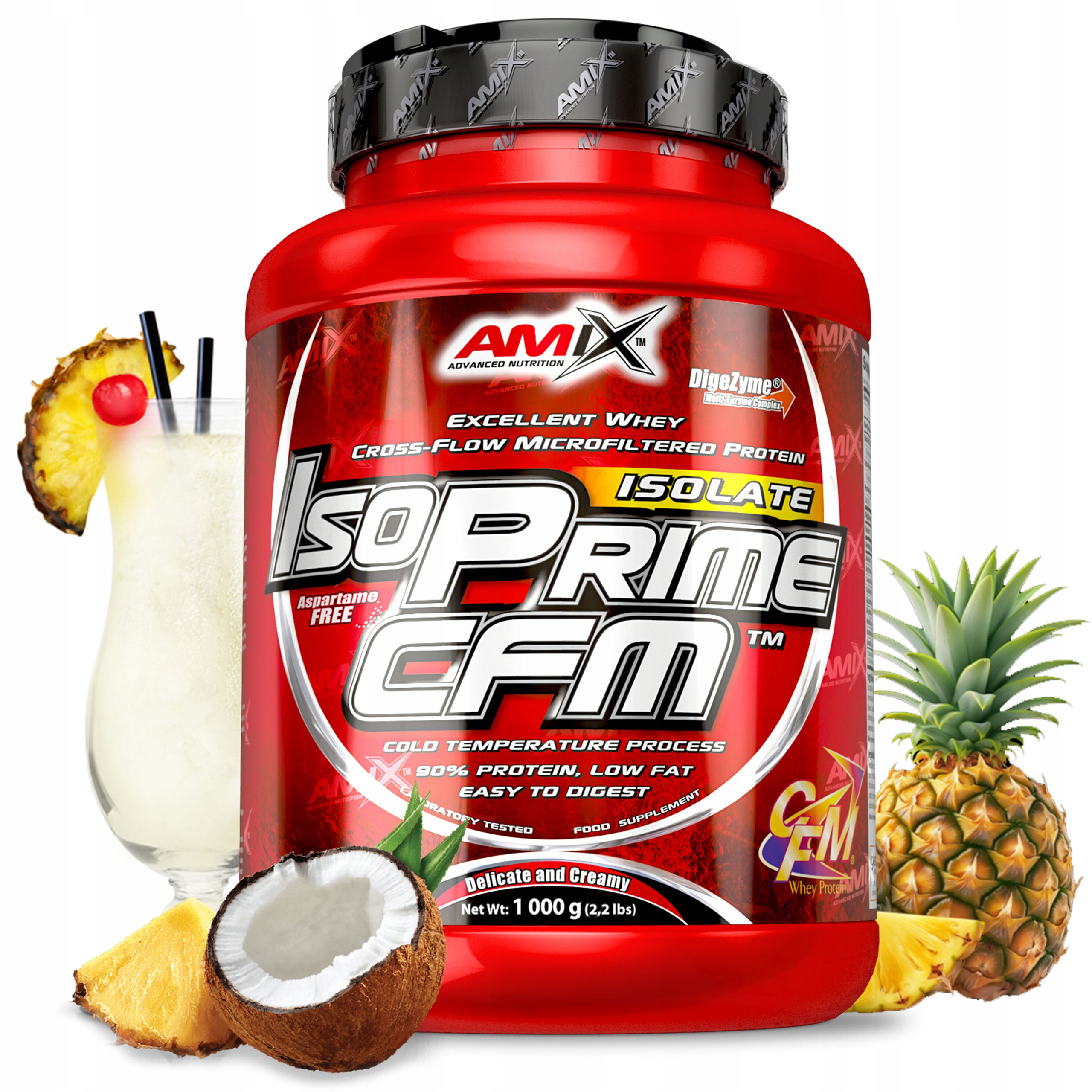 Proteinový izolát doplněk stravy 90 procent 1 kg Cfm ananas kokos bez
