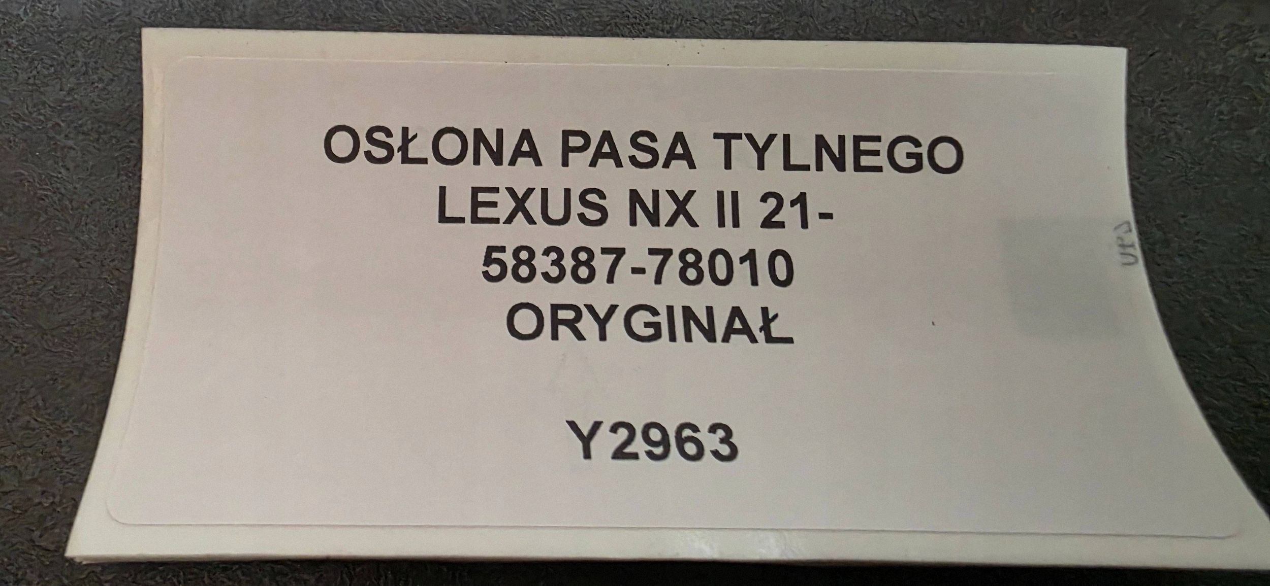 Blende Abdeckung öv, szíj hinten LEXUS NX II 21- Original 58387-78010