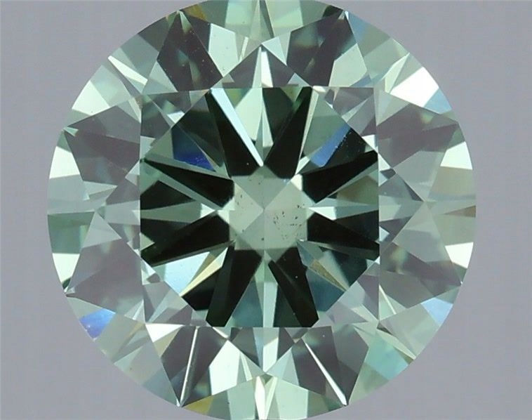 Diament laboratoryjny kolorowy 3.0ct ROUND Fancy Vivid Green VS2 (IGI)