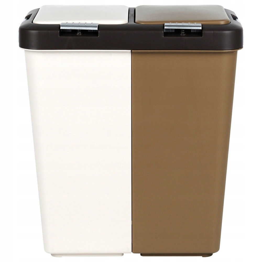 Dvoukomorový 2-komorový koš na odpadky dělený pro třídění 2x20L