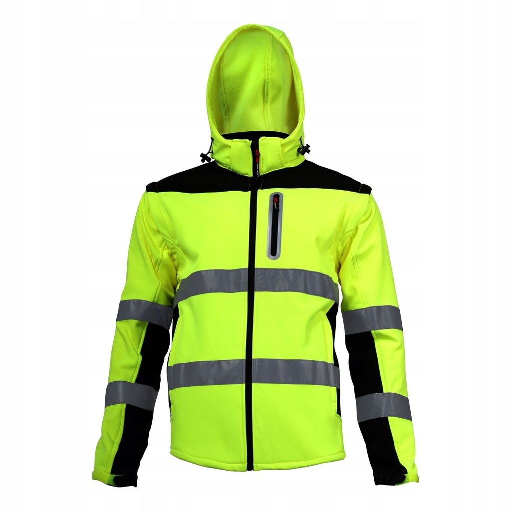 Softshell ostrzegawczy z odpinanymi rękawami L